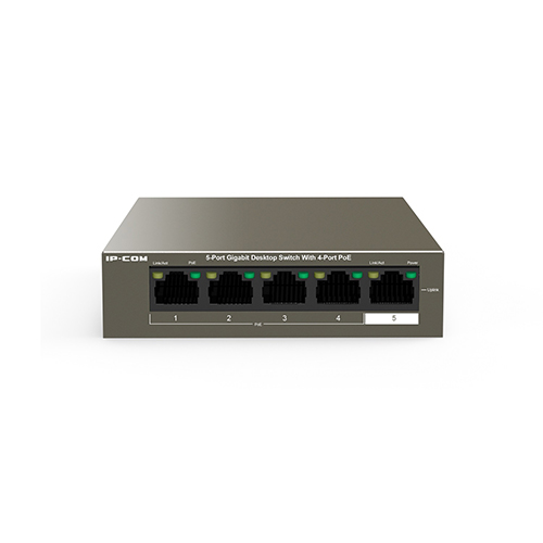 IP-COM G1105P-4-63W 5-портовый гигабитный PoE коммутатор с 4 портами PoE 10/100/1000 Мбит/с, 1 Uplink 10/100/1000 Мбит/с