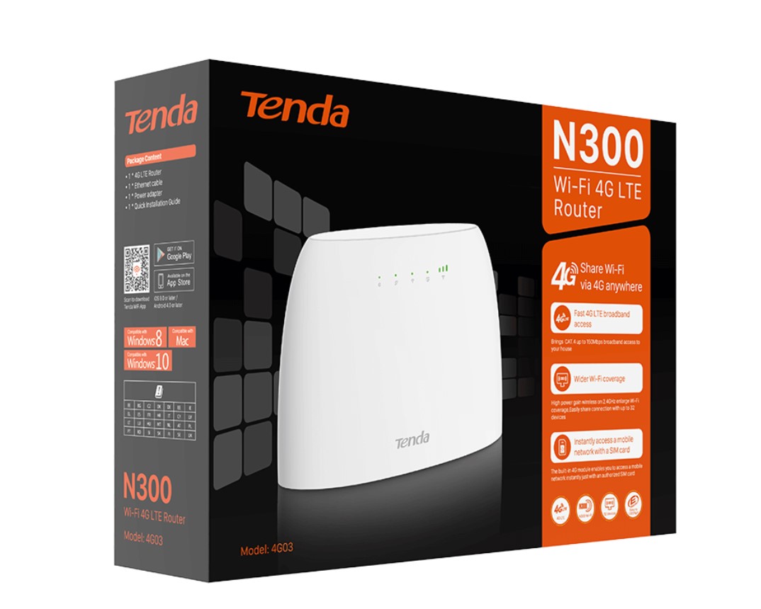 4G03 Tenda 4G LTE Wi-Fi маршрутизатор N300 — изображение 4