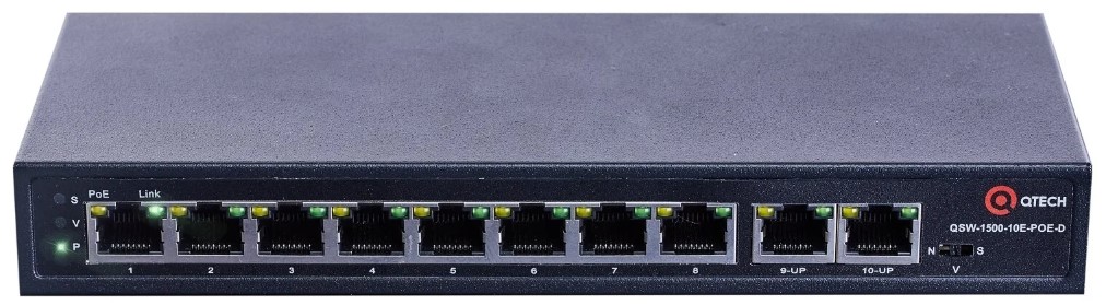 QSW-1500-10E-POE-D Неуправляемый коммутатор 8 портов
