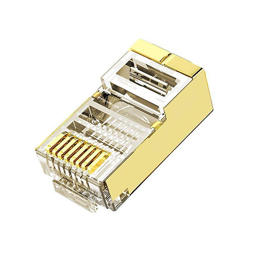 Джек RJ-45 (золотой) 8P8C кат 5е. экранированный. Unibrave