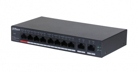 DH-CS4010-8ET-110 - Коммутатор, Dahua, DH-CS4010-8ET-110, Управляемый, 8 портов 10/100M (PoE 802.3af/at/Hi-PoE,110W), 2 порта 10/100/1000M,
